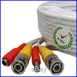 100 Feet Video Power BNC Cable fit Swann CCTV Security Cameras White