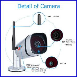 1080P 4CH Wireless Security Camera System Outdoor NVR 2.0MP WiFi CCTV Camera IPC