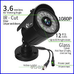 1080P 8CH DVR Security Camera System XVIM Outdoor CCTV Camera 1TB Hard Drive