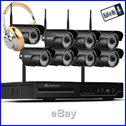 1080P 8CH NVR 2MP HD Wireless Security Camera System Wifi Home Audio IP CCTV Kit