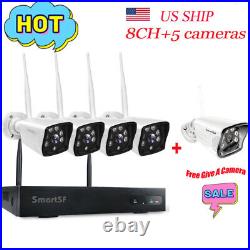 1080P 8CH NVR WiFi Wireless CCTV Outdoor Home Security Camera System Kit IR-cut