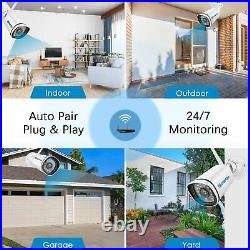 1080P HD Metal House Wireless Security Camera System CCTV Outdoor Wifi 1TB HDD
