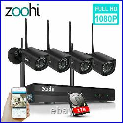 1080P HD Wireless Home Security Camera System Outdoor Wifi CCTV NVR 1TB HDD Kits