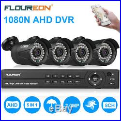 1080P HDMI HD-TVI 8CH DVR 4x3000TVL IR-CUT CCTV Security Camera System IP66 US