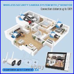 1080P Home CCTV Wifi Security Camera System Wireless With 7 LCD Monitor +32GB