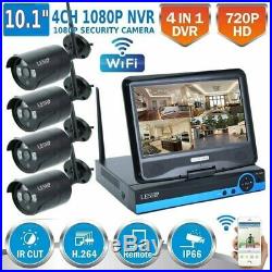 1080P NVR CCTV Home Security Camera System 720P Wireless with 10'' LCD Monitor