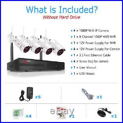 1080P NVR Wireless Security WIFI Camera System CCTV Home Security Kit Waterproof
