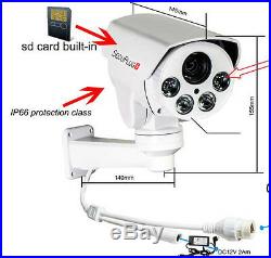 10x zoom CCTV 1080P Mini Outdoor IR Bullet IP PTZ Camera POE 2MP HD16GB Built-in