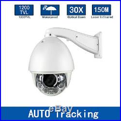 1200TVL Auto Tracking 30X Zoom PTZ Analog High Speed CCTV Security Camera 8IR