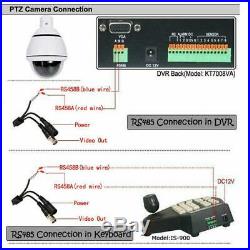 1200TVL HD 30X Zoom PTZ Pan/Tilt Home CCTV Security Camera Outdoor Wired for DVR