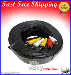 120ft Black Audio Video & Power RCA Cable for Night Owl Security CCTV Camera