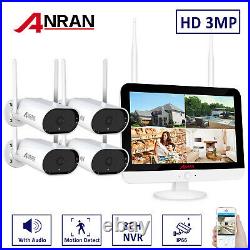 12Monitor Security Camera System Wireless Outdoor WiFi Audio Home 3MP CCTV 1TB