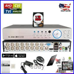 16 Channel H. 264 Security DVR with 1TB HDD Recorder for Security Camera System