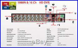 16 Channel H. 264 Security DVR with 2TB HDD CCTV Camera Recorder HD TVI CVI AHD