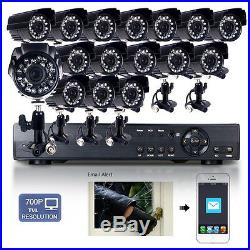 16CH HDMI 1080P DVR 700TVL 24IR-Leds CCTV Camera Outdoor Security Camera System