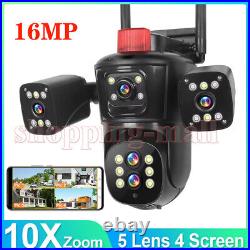 16MP 10K Security Protection Camera WiFi 10X Zoom Five Lens Four Screens CCTV