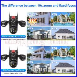 16MP 10K Security Protection Camera WiFi 10X Zoom Five Lens Four Screens CCTV