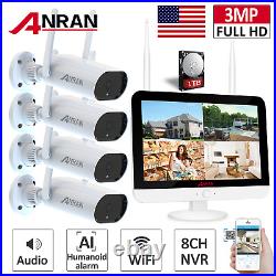2K Home Security Camera System Wireless WiFi CCTV With 13Monitor 1TB 2way Audio