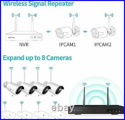 2MP Security Camera System Wireless Outdoor Wifi IP CCTV 8CH 1080P Video NVR Kit
