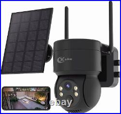 2PCS XVIM 1080P Solar Camera Outdoor PTZ WiFi Security Camera Color Night Vision