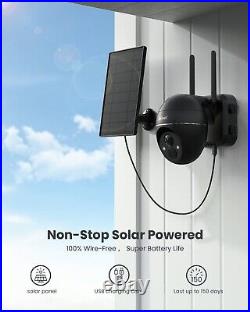 2PCS ieGeek Outdoor Solar WiFi Security Camera 360° Wireless Home Battery CCTV
