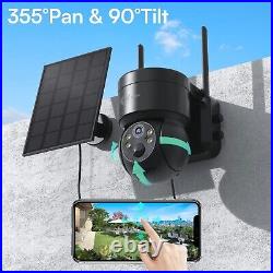2Pack 1080P Wireless Solar Camera PTZ WiFi Surveillance Security Camera CCTV