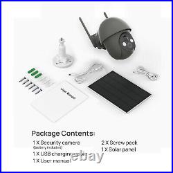 2Pack WIFI Battery&Solar Panel CCTV Security Cameras Outdoor System 3MP/2K HD IP