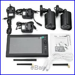 2X Wireless CCTV Camera + 7'' LCD Monitor DVR Motion Detect Home Security System