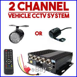 2x Cameras Vehicle CCTV DVR In Car Taxi Van Camera Security Monitoring System