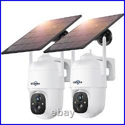 2x Hiseeu 2K WiFi IP Outdoor Wireless Security Camera CCTV Solar Battery Powered
