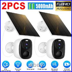 2x Solar Security Camera Wireless Outdoor 2MP HD Home Night Vision Wifi CCTV Cam