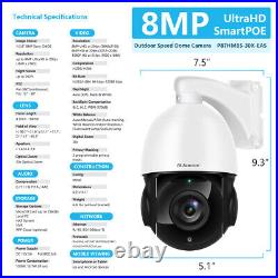 360 4K 8MP POE PTZ Security IP Camera Outdoor 30x Zoom HIKVISION Compatible CCTV