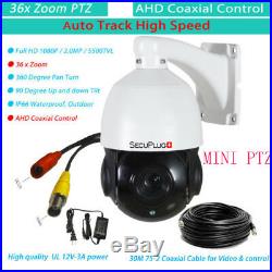 36x Zoom Auto Tracking PTZ Camera High Speed Dome 1080P AHD CCTV Security Camer