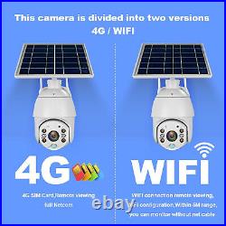 3G/4G Wireless Wi-Fi PTZ CCTV Security Camera Night Vision Battery & Solar Power