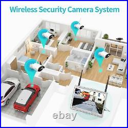 3MP 8CH NVR Wireless Outdoor Security Camera System IP WiFi CCTV with 12 Monitor