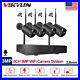 3MP Audio Outdoor Wireless Security WiFi Camera System CCTV POE 8CH Wifi NVR Kit