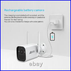 3MP Battery Solar Powered Security Camera System Outdoor Wireless WIFI CCTV Kits
