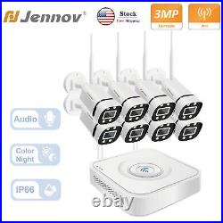 3MP HD Wireless Security Camera System Outdoor WiFi Audio 8Pcs Cam 8CH NVR CCTV