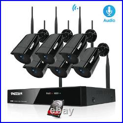 3MP Wireless Audio Home Outdoor CCTV Security Camera System 8CH WIFI NVR Lot