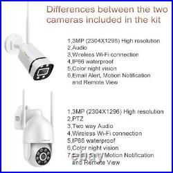 3MP Wireless IP Security Camera System PTZ Wi-Fi 8CH NVR CCTV Two-way Audio Cam