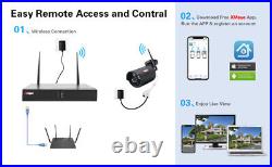 3MP Wireless Security Camera System Kit CCTV WIFI 4CH NVR Indoor/Outdoor XMeye