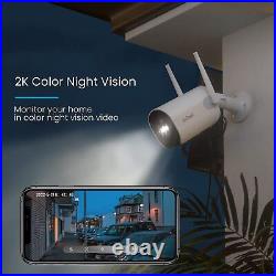 3Pack WiFi Solar Security Home 2K Wireless Battery CCTV, Colour Night Vision