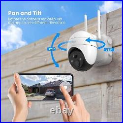 3Pack ieGeek Outdoor Wireless PTZ Security Camera 2K Home WiFi Battery CCTV Cam
