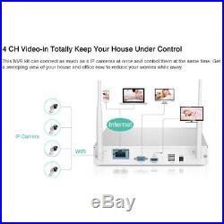 4-Channel WIFI 1080P HD NVR Wireless IP CCTV IR-CUT Camera Home Security System