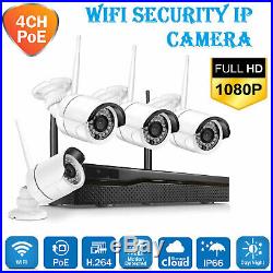 4 Channel Wireless 1080P DVR NVR WIFI WLAN CCTV Recorder Security Camera System