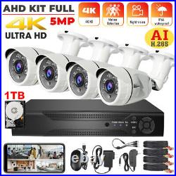 4 PACK Outdoor Home Security Camera System Kit 5MP 4K CCTV DVR 1TB Hard Drive US
