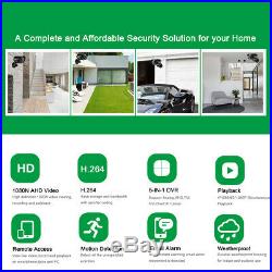 4CH 1080N AHD NVR Outdoor 1500TVL IP Camera CCTV Home Security Video System Kit