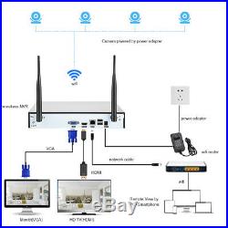 4CH 1080P/ 720P Wireless DVR Wifi IP Camera HD CCTV Home Security Video System
