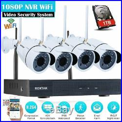 4CH 1080P NVR Video 4x 720P IP Camera Security CCTV System IR-Cut No/ 1TB HDD BE