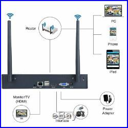 4CH 1080P NVR Video 4x 720P IP Camera Security CCTV System IR-Cut No/ 1TB HDD BE